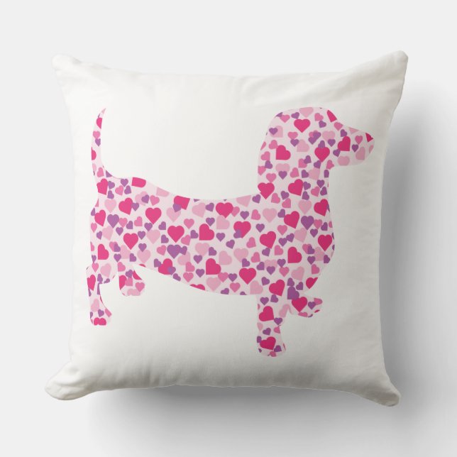 Dachshund Hearts Cushion (Front)