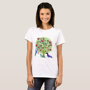 Dachshund Hearts Garden Art T-Shirt