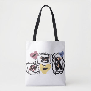 Dachshund hearts tote bag