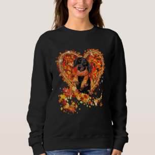 Dachshund Hello Autumn Dog Leaves Heart Fall Thank Sweatshirt