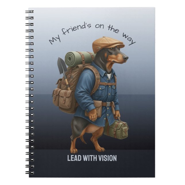 Dachshund Hiker Lead With Vision  Notebook (Front)