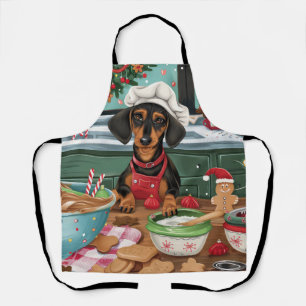 Dachshund Holiday Baking: Festive Christmas  Apron