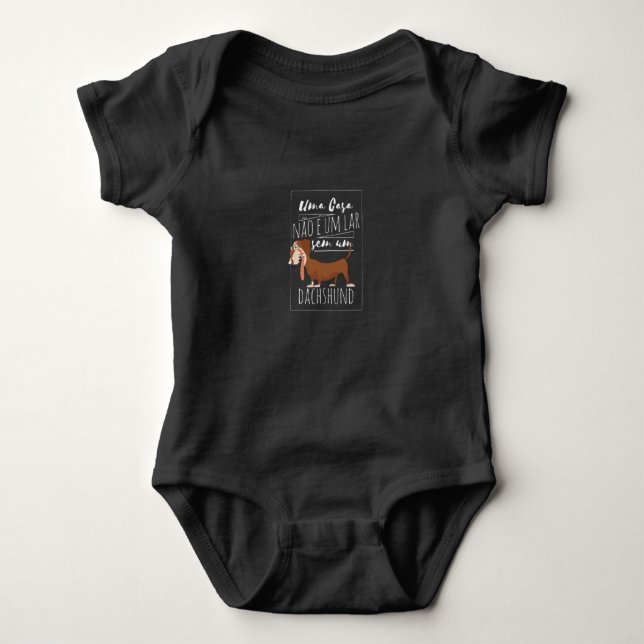Dachshund home baby bodysuit (Front)