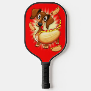 Dachshund Hot Dog Pickleball Paddle