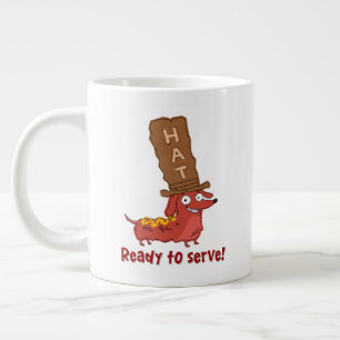 Dachshund Hot Dog Pun Large Coffee Mug