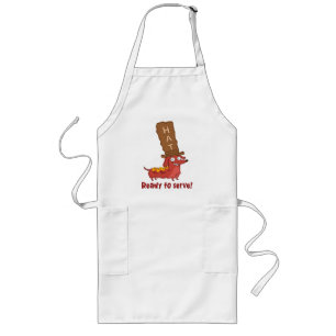 Dachshund Hot Dog Pun Long Apron