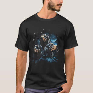 Dachshund Howling At The Moon Dachshund Dad Dog Lo T-Shirt