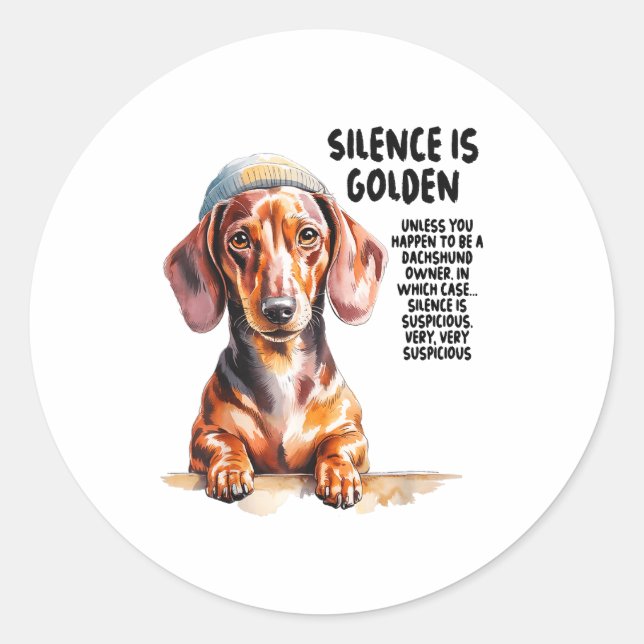 Dachshund Ideas For Women &amp; Novelty Miniature  Classic Round Sticker (Front)