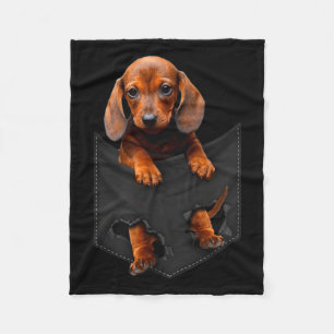 Dachshund In My Cket  Fleece Blanket