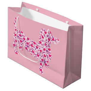 Dachshund in Pink Hearts Large Gift Bag