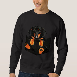 Dachshund In Pocket Dog Face Sweatshirt
