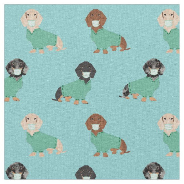 Dachshund in Scrubs Fabric (Close Up)