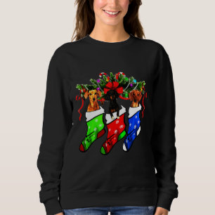 Dachshund In Sock Christmas Dog Sweatshirt