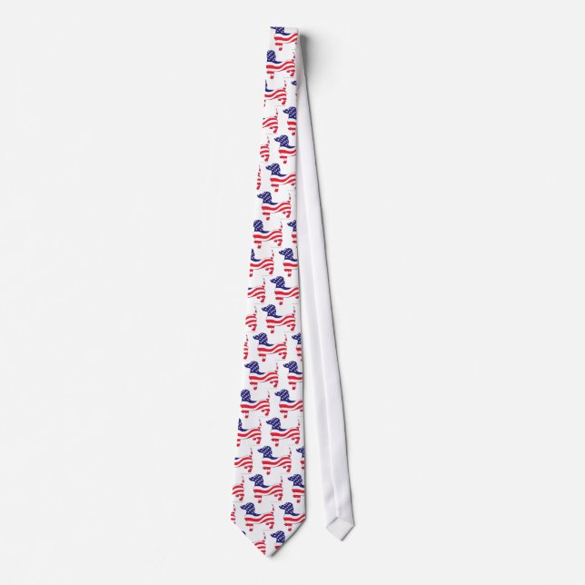 Dachshund in the American Flag Tie (Front)