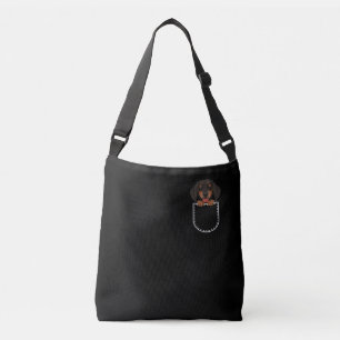 Dachshund In The Breast Pocket Crossbody Bag