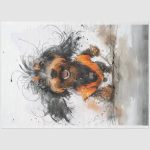 Dachshund Inky the Dog Decoupage Tissue Paper