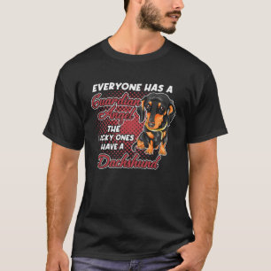 Dachshund Is My Guardian Angel Wiener Dog Owner T-Shirt