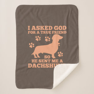 Dachshund Is My True Friend Sherpa Blanket