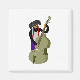 Dachshund Jazz Bass Player Magnet