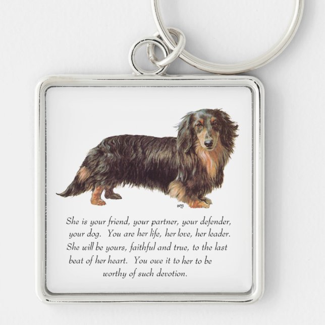 Dachshund Keepsake - Female Key Ring (Front)