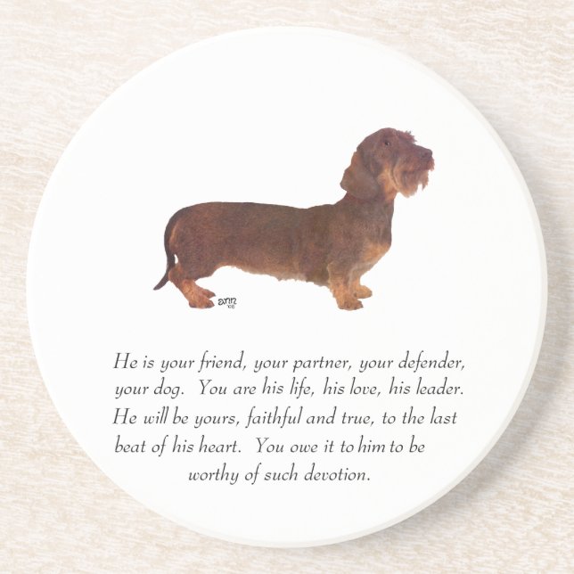 Dachshund Keepsake - Male Coaster (Front)