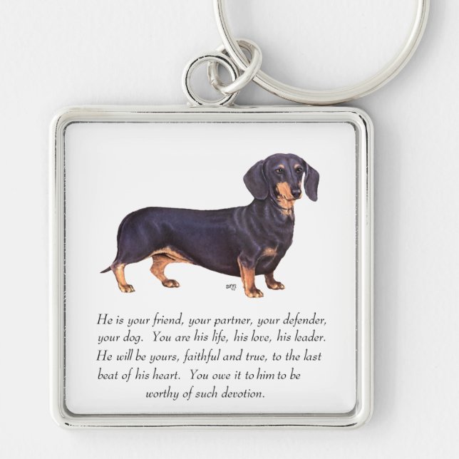 Dachshund Keepsake - Male Key Ring (Front)