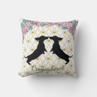 Dachshund Keepsake Pillow Wedding Gift Two Sided
