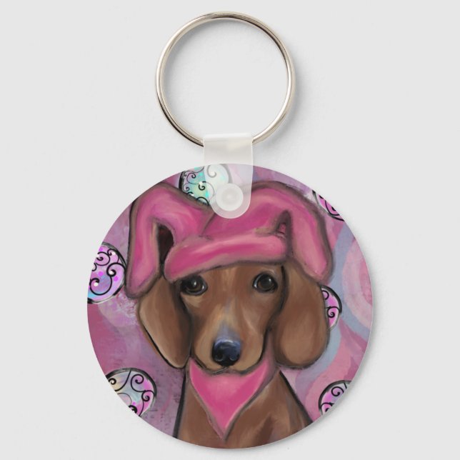 Dachshund           key ring (Front)