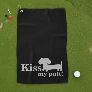 Dachshund Kiss My Putt Wiener Dog Golf Towel
