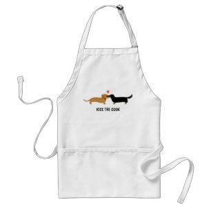 Dachshund Kiss with Custom Text Standard Apron