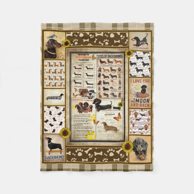 Dachshund Knowledge Blanket Gift (Front)