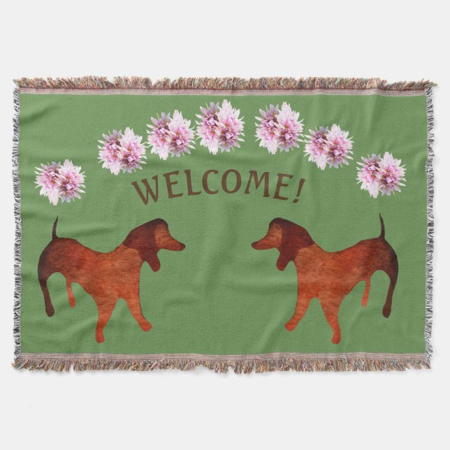 Dachshund lady dog throw blanket (Front)