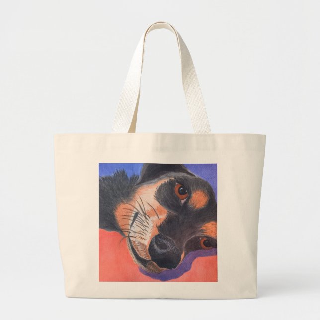 Dachshund Large Tote Bag (Front)