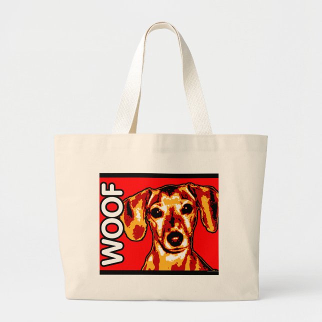 Dachshund Large Tote Bag (Front)