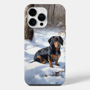 Dachshund Let It Snow Christmas iPhone 14 Pro Max Case