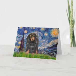 Dachshund (LHBT) - Starry Night Card