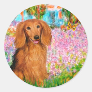 Dachshund (LHSable) - Garden Classic Round Sticker