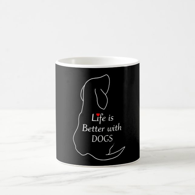 Dachshund Life Is Better With Dogs Quote Dog Owner Coffee Mug (Center)