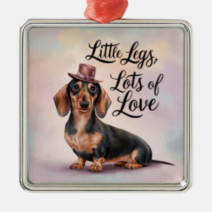 Dachshund Little Legs Lots of Love Metal Tree Decoration