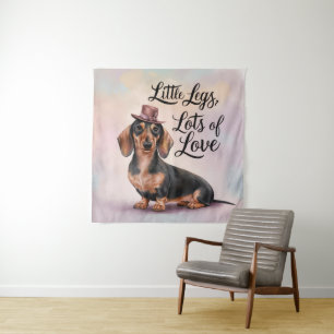 Dachshund Little Legs Lots of Love Tapestry