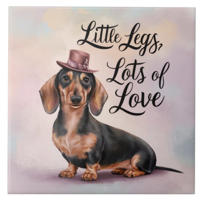 Dachshund Little Legs Lots of Love Tile (Front)