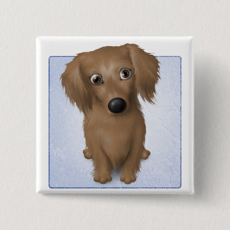 Dachshund (Long-Hair) 15 Cm Square Badge