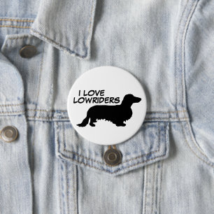 Dachshund Long Hair - Silhouette 1 7.5 Cm Round Badge