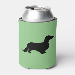 Dachshund Long Hair - Silhouette 1 Can Cooler