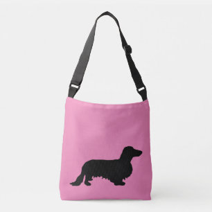 Dachshund Long Hair - Silhouette 1 Crossbody Bag