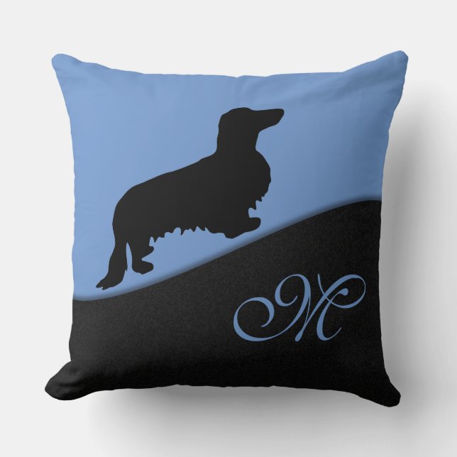 Dachshund Long Hair - Silhouette 1 Cushion (Front)