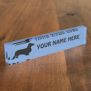 Dachshund Long Hair - Silhouette 1 Nameplate