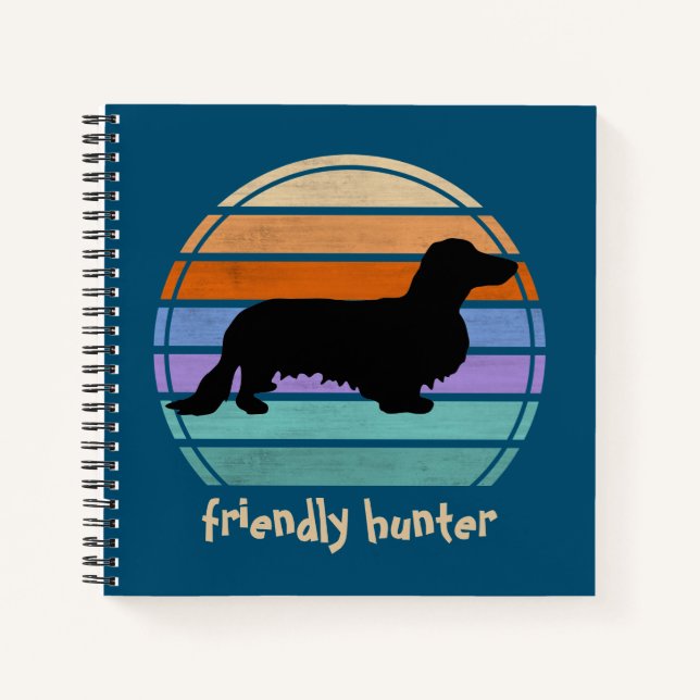 Dachshund Long Hair - Silhouette 1 Notebook (Front)