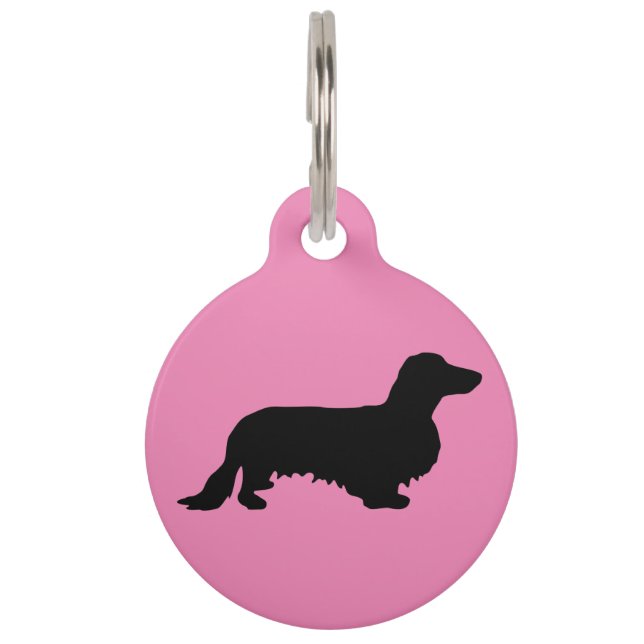 Dachshund Long Hair - Silhouette 1 Pet Tag (Front)
