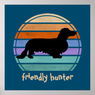 Dachshund Long Hair - Silhouette 1 Poster
